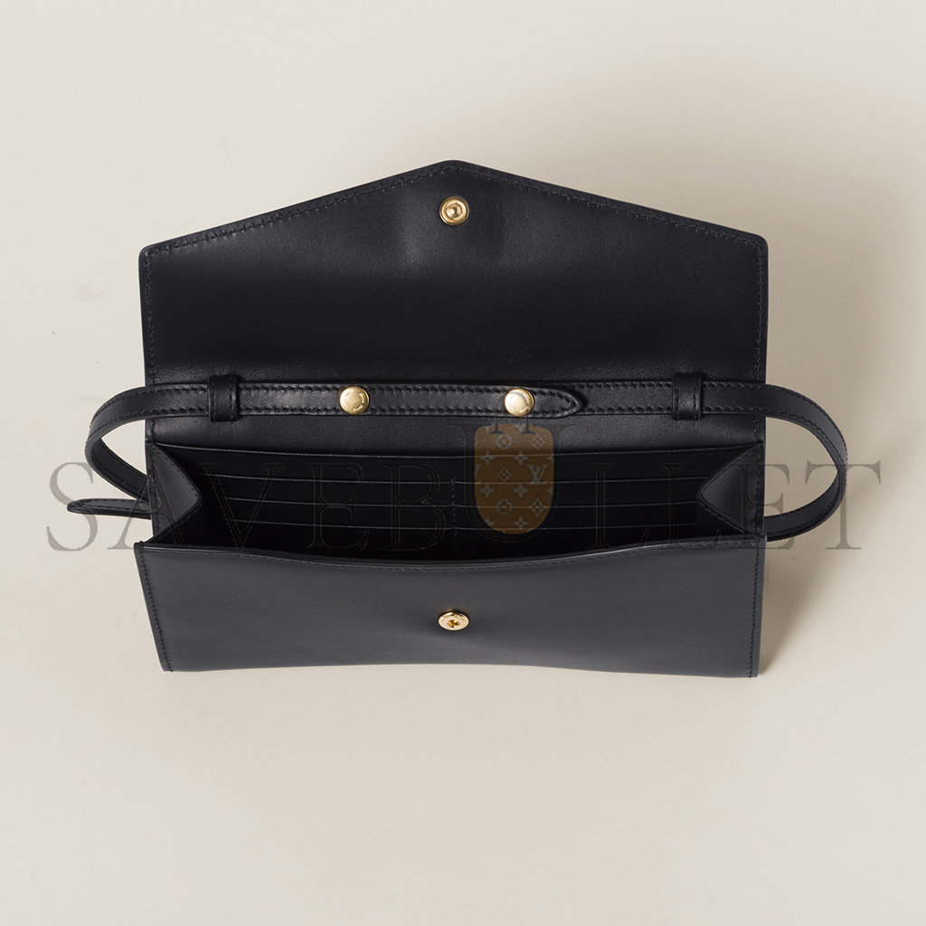 M1v M1v leather wallet with leather and cord shoulder strap 5mt025 (19*9.5*2cm)